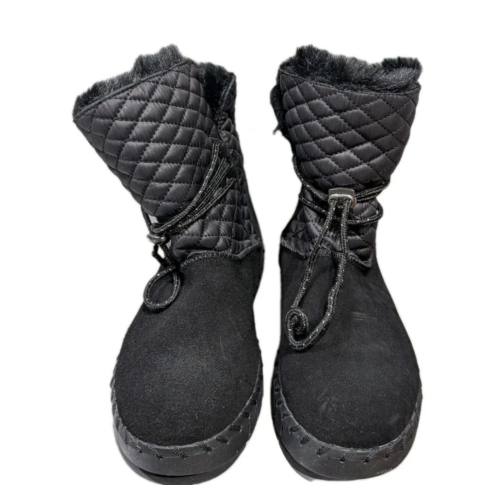 Muk Luks Women's‎ Flexi Bridgehampton Black Suede Boots Shoes Winter Size 7